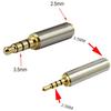 Gold 3.5mm Male To 2.5mm Female Stereo Audio Headphone Adapter