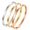 Glossy and Simple Titanium Steel 4mm Couples Openings Bracelet 3-Color Simple Bracelet for Women