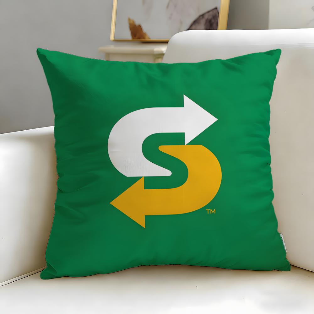 classic restaurant brand Subway Cushion Cover Soft  EasyWash Pillow Case  Versatile for Couch Bed Travel and Office