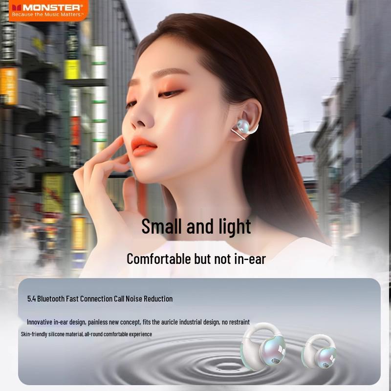 Monster AC600 Waterproof Bluetooth Sports Bone Conduction Clip-On Headphones