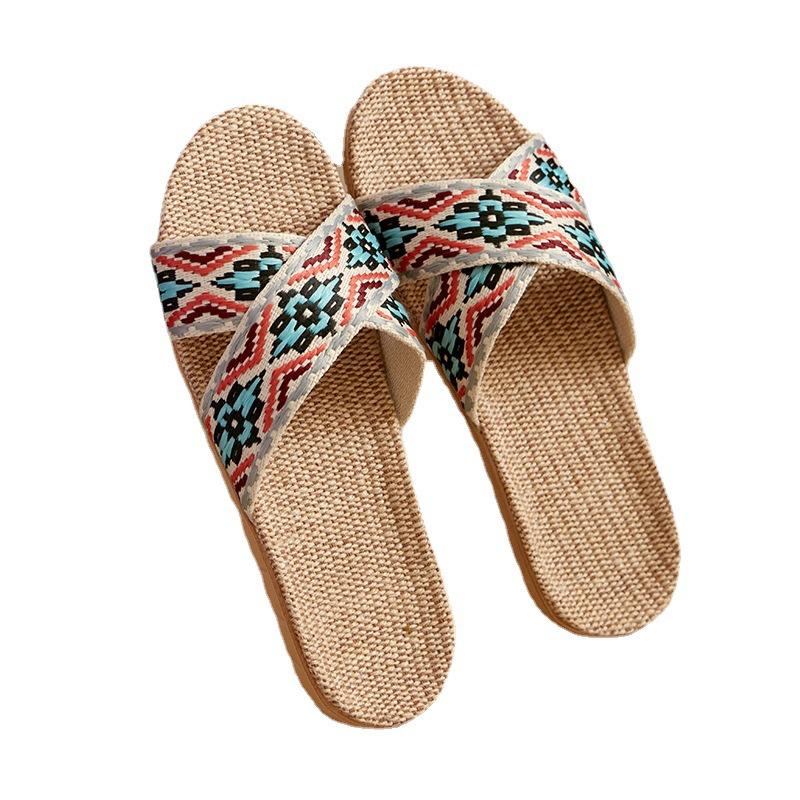 Linen Slippers Deodorant and Non-slip Indoor Cotton and Linen Cool Slippers Women's Summer Breathable Home Leisure Sandals Free Shipping