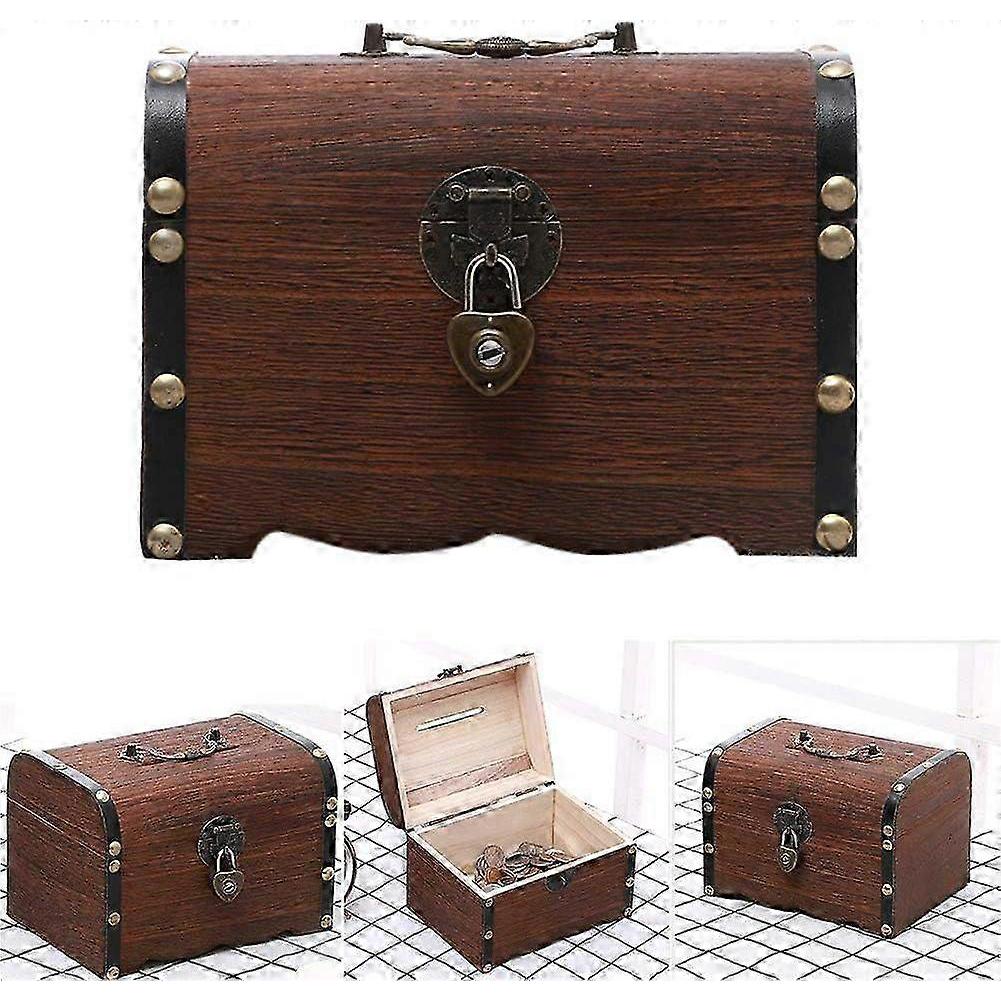 2026 Wooden Piggy Bank, Vintage Design, Safe Money Box for Kids & Adults