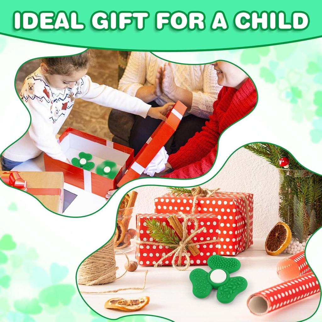 Игрушки-фиджет, сенсорная игрушка для рук в виде трилистника, зеленые текстурированные спиннеры-фиджет, офисная настольная игрушка для снятия тревожности, призы для класса, подарки на День святого Валентина для детей