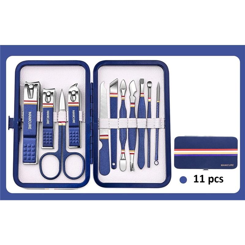 9-19pcs/set Nail Clippers Set Stainless Steel Nail Clippers Set Folding Bag Manicure Set Scissors Makeup Beauty Tools