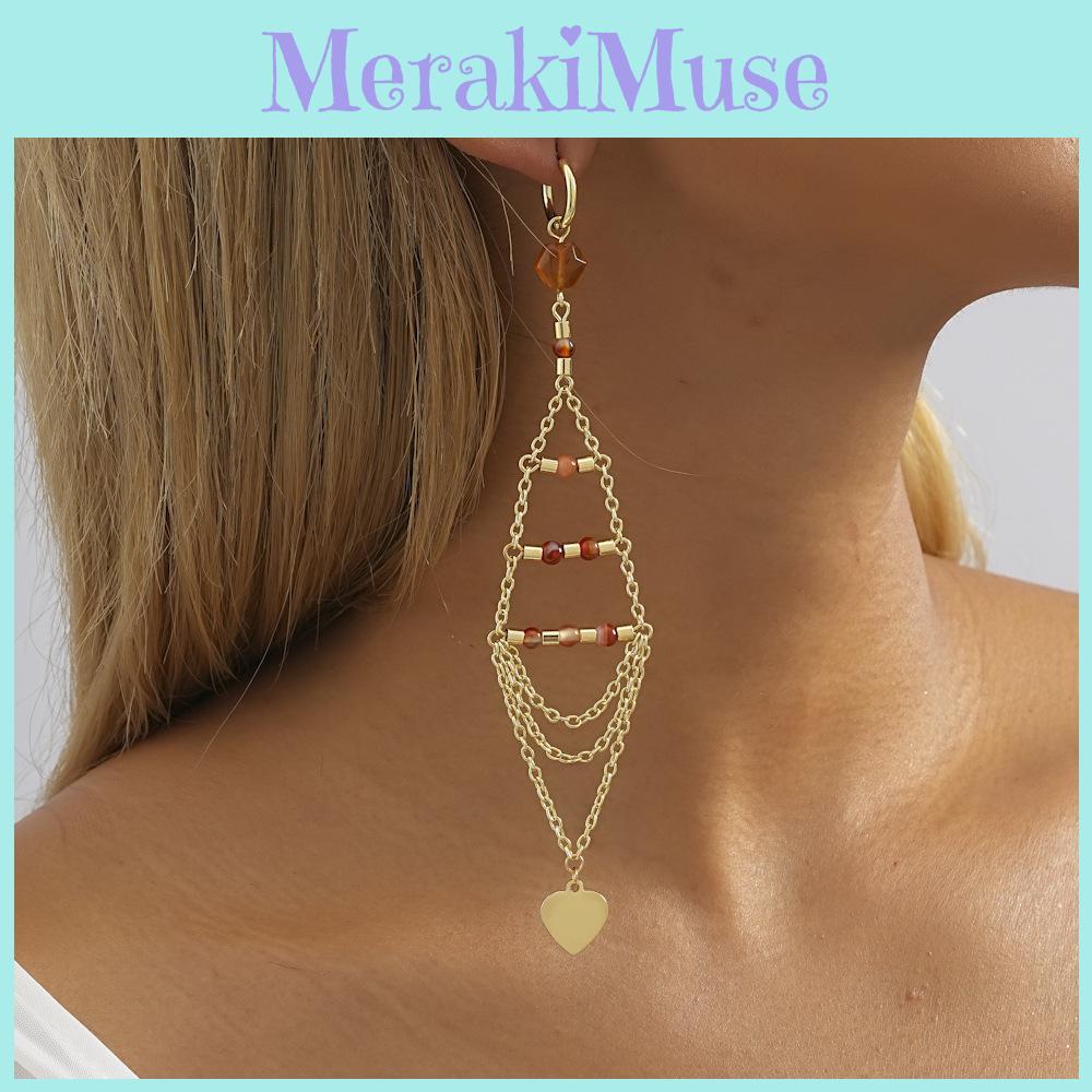 Гламурные золотые 2023 серьги-кисточки с кристаллами в форме треугольника и сердца для женщин