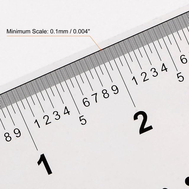 2Pcs White Film Flexible Ruler 4 Inch 0.1mm Scale PET Plastic Folding Straight Ruler Calibration Soft Measuring Tool for Factory, Transparent