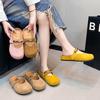 Pink Bag Head Half Slippers Women's Summer Wear New Women's Temperament One-pedal Flat Shoes