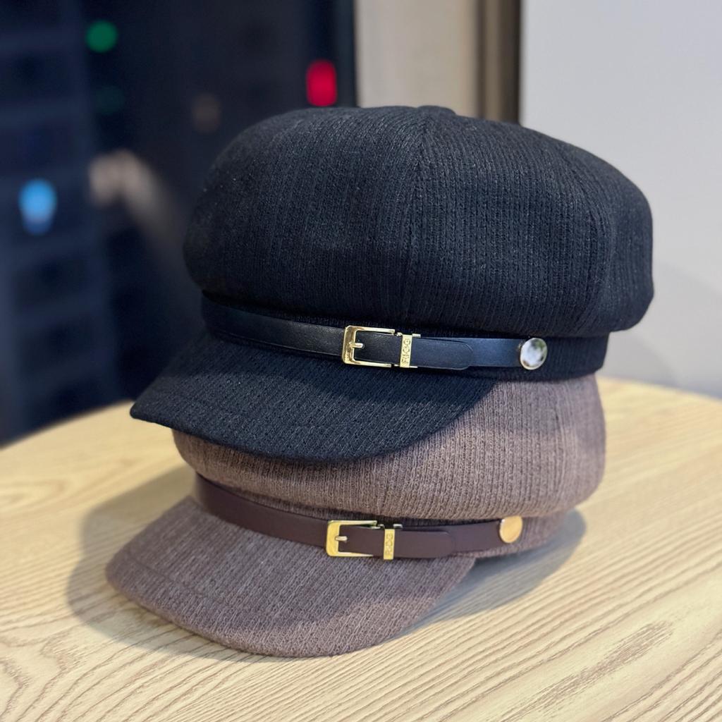 Новая восьмиугольная шляпа для женщин Модная осенне-зимняя шляпа-берет для большого обхвата головы и маленького лица Подходит для квадратного и круглого лица