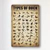 Type Duck Tin Sign Hunting Decor Mallard Knowledge Vintage Home Kitchen Bathroom Wall Art Duck Decorative Poster Piece