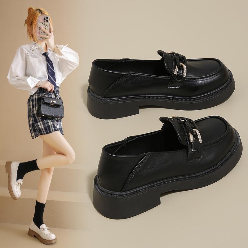 Women's New Summer Single Shoes Thick Sole Soft Sole Small Leather Shoes Thick Heel Breathable