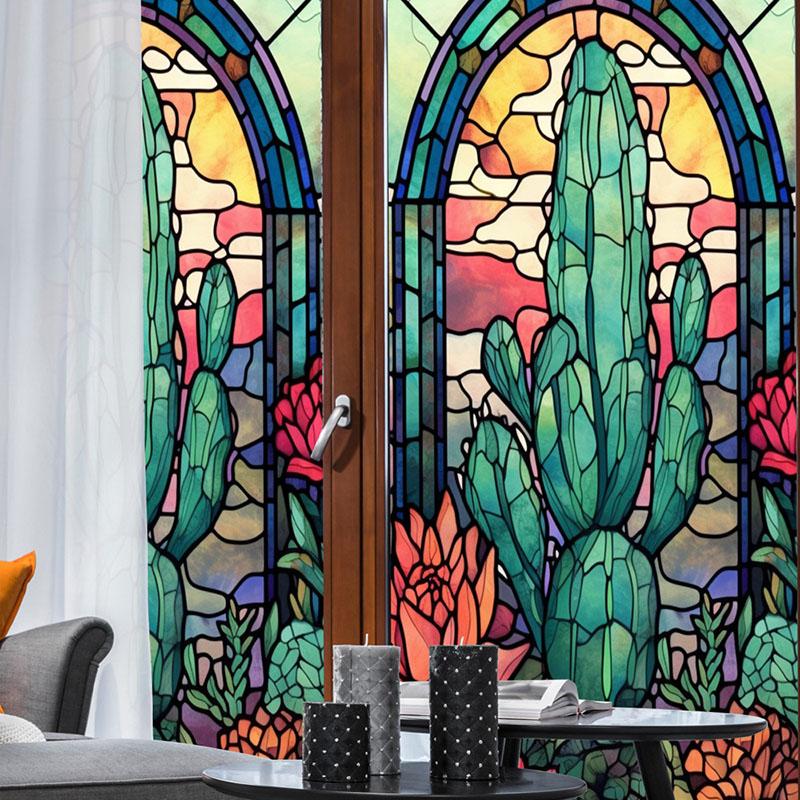 Европейский стиль приватная стеклянная пленка ретро христианская церковь витражная статическая самоклеящаяся оконная пленка домашний офис декор наклейки на окна ПВХ
