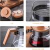 Glass Carafe Coffee, High Borosilicate Glass Coffee Pot V-Shaped Outlet Heatproof Mug Wooden Measuring Cups Coffee Carafe (600ml)