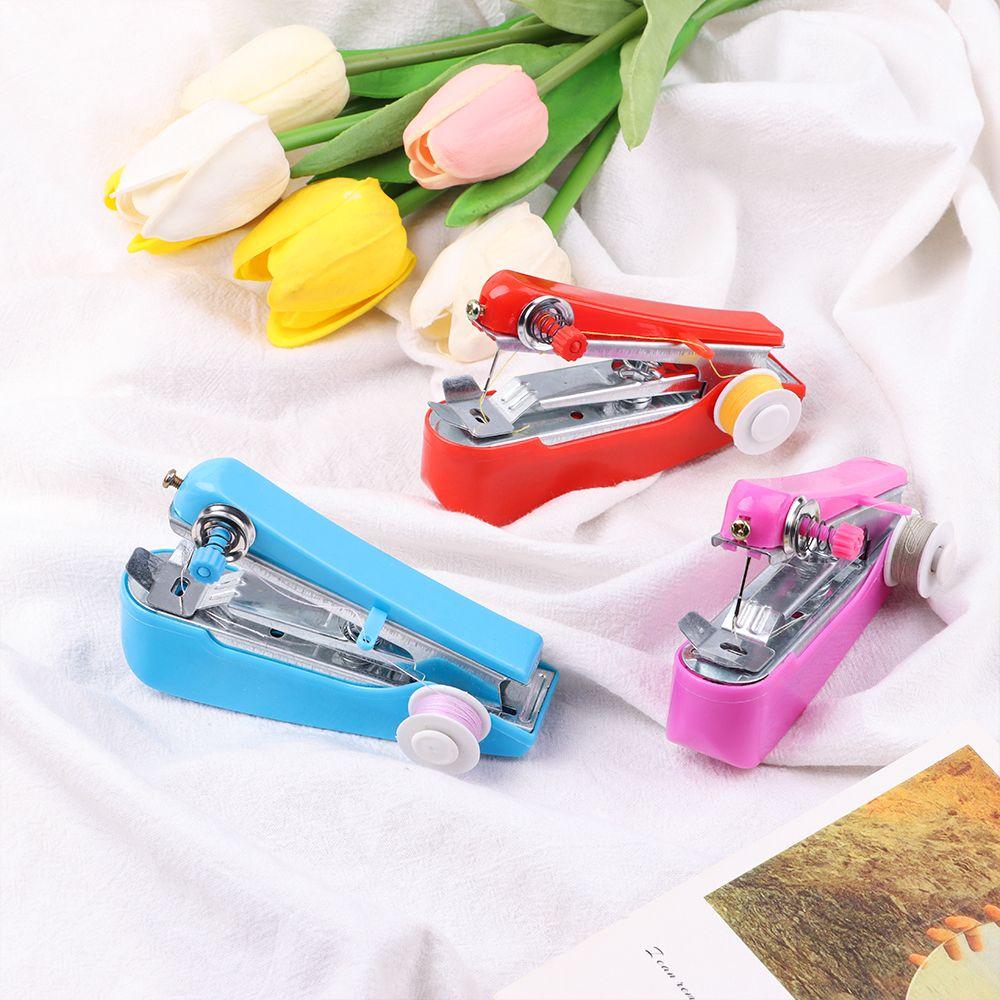 Home Beginners Clothes Fabrics Mini Hand-Held Needlework Craft Sewing Machine Cordles