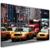 Three Piece Picture Canvas Print Taxi Times Square New York