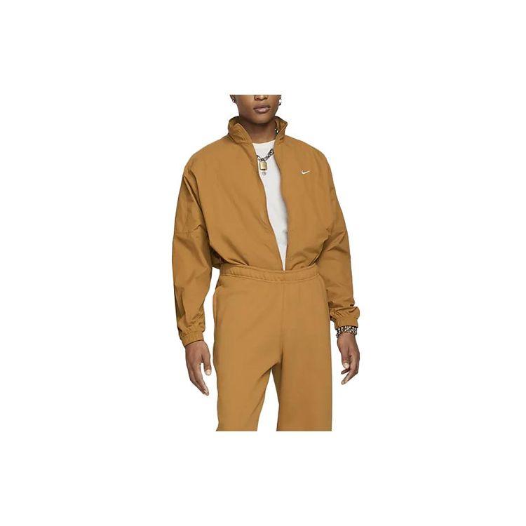 Nike Sportswear Solo Swoosh Solid Logo Zip Collar Long Sleeve Jacket Unisex Jacket Desert-Ochre DQ5200-754