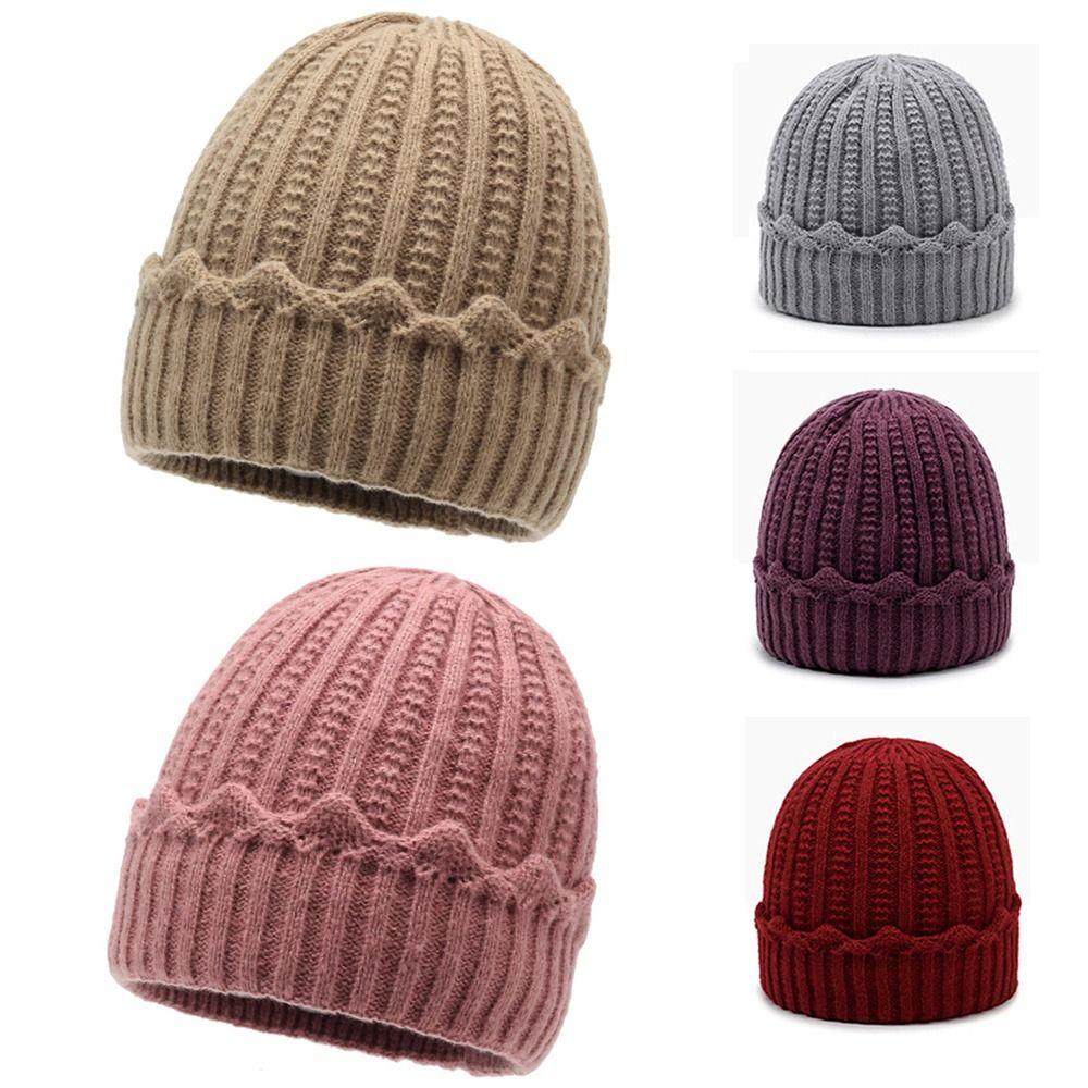 Windproof Coldproof Knitted Hat Thick Beanies Fashion Bonnet Caps  for Women Men