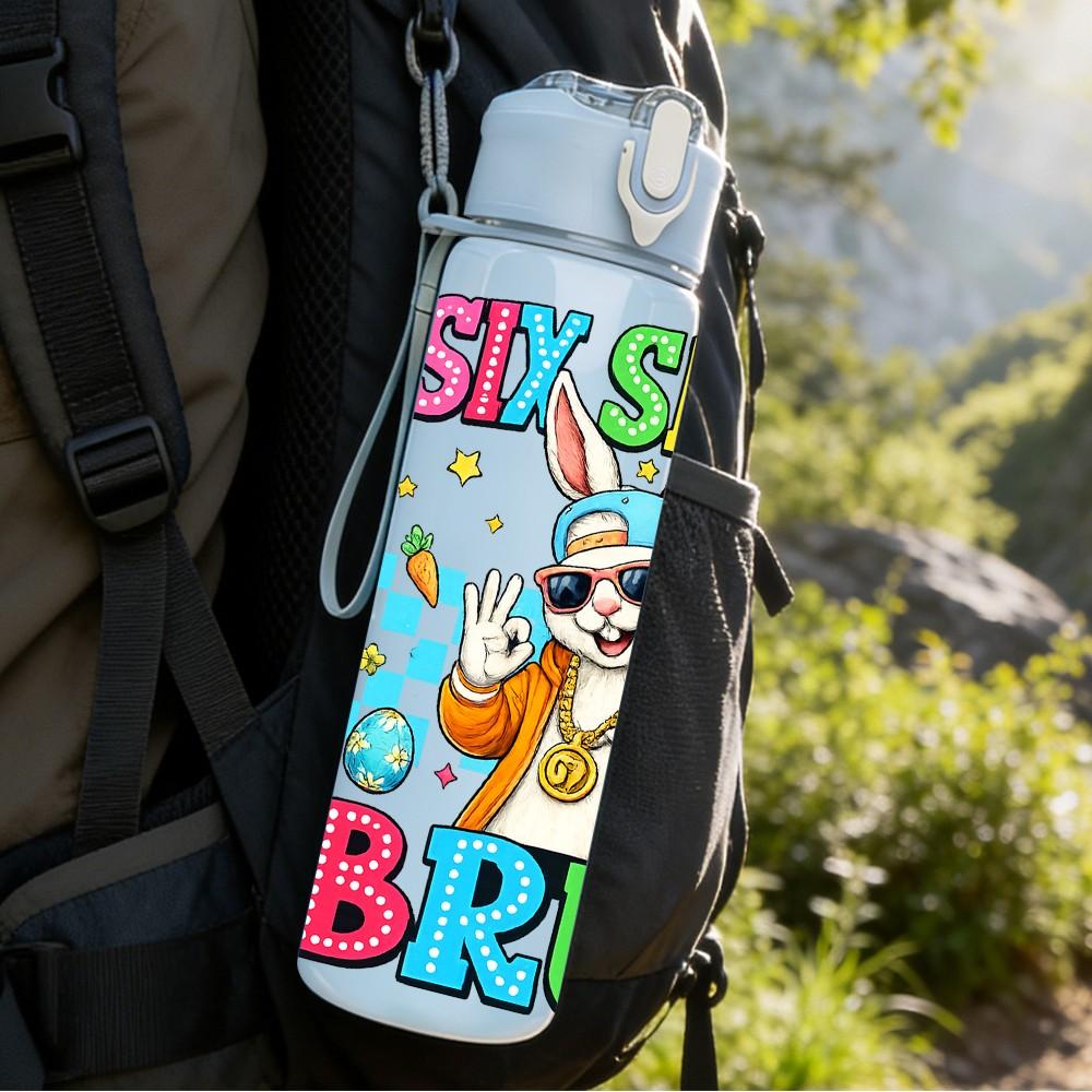 1PC Six Seven Bruh Fox Character Print 750ml Color Plastic Sports Water Bottle Leakproof Flip Straw Lid Suitable for Sports Office Home Use