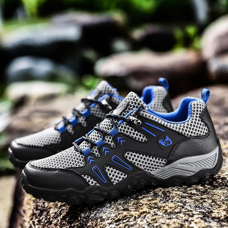 Spring and Summer Breathable Mesh Shoes New Casual Sports Shoes Outdoor Hollow Wear-resistant Non-slip Mountaineering Shoes Travel Shoes