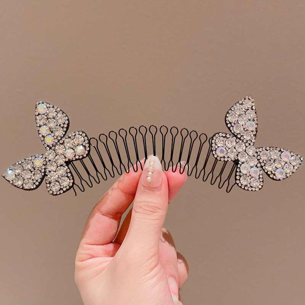 Rhinestone U Shape Hair Styling Comb Star Spring Hair Comb Fashion Fixed Combs Girls