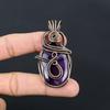 Amethyst Gemstone Handmade Pure Copper Wire Wrapped Pendant Jewelry For Women