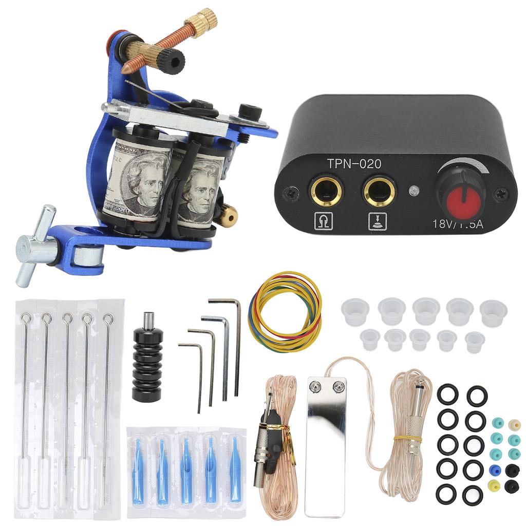 Набор для татуировки Катушка для тату-машинки Педаль Блок питания Игла Пигмент Чашка Набор для тату-машинки