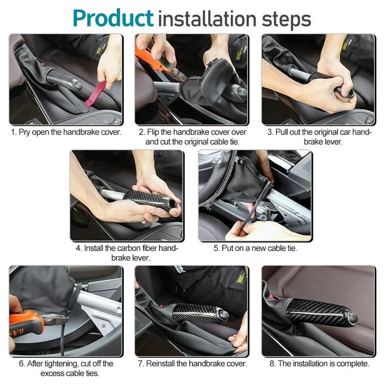 Car Handbrake Grips Cover For BMW E90 E92 E60 E39 F30 E31 F34 F10 F20 Accessories Universal Carbon Fiber Pattern Interior Trim