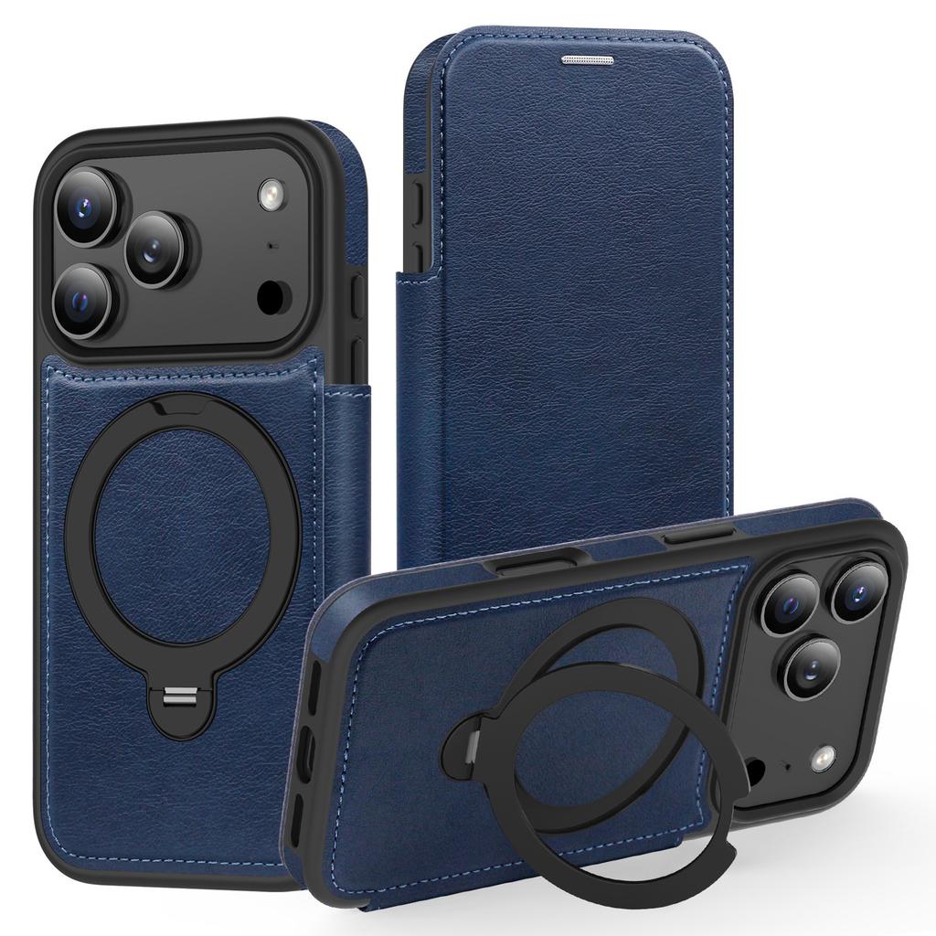 Подходит для iPhone17 ProMax Магнитный чехол для мобильного телефона с защелкой Вращающийся кронштейн Apple 16 Чехол-книжка из кожи Защита 15