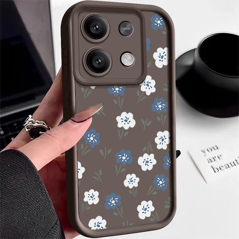 Сине-белые цветы TPU чехол для Xiaomi Redmi Note 13 14 Pro Plus 12 13 14 5G 13C Poco X6 X5 M6 F6 14T 13T Pro Мягкая крышка для телефона