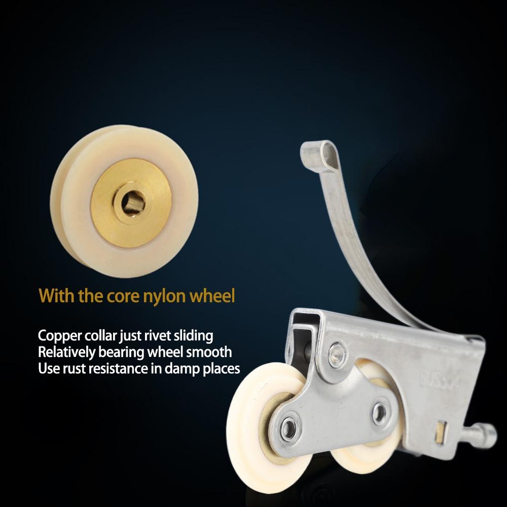 2pcs Silent Sliding Door Pulley Easy Installation Cabinet Roller Pulley Door Roller Wheels Bathroom
