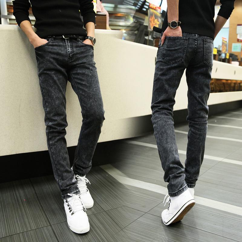 Autumn and winter new jeans men's stretch pants teen slim pencil pants trousers
