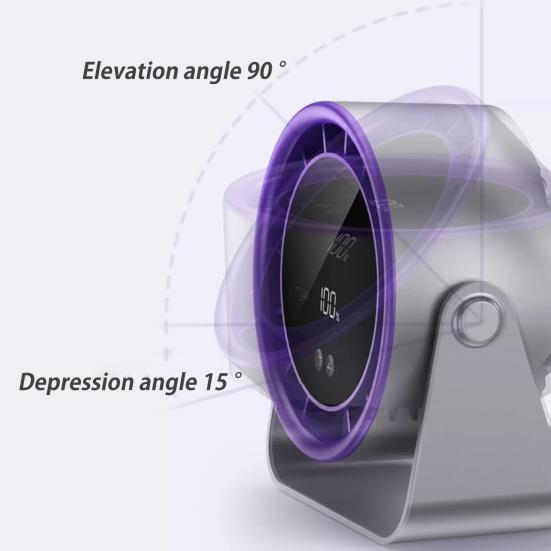 Table Fan Personal Air Conditioner 100 Speeds Strong Airflow Ultra Quiet Digital Display Rechargeable Wall-Mounted Desk Fan