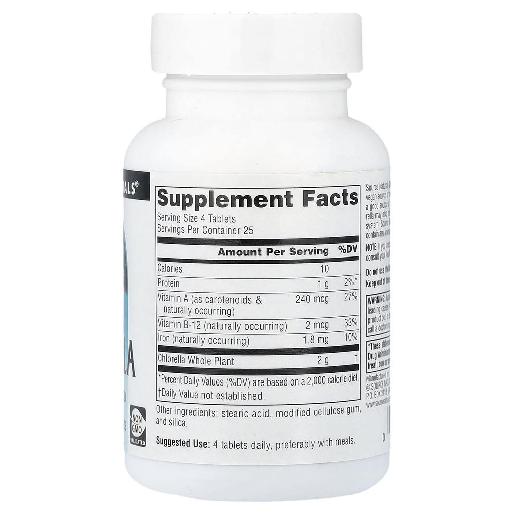 Source Naturals, Хлорелла, 500 мг, 100 таблеток