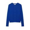 Womens Casual Knit Cardigan Round Neck Single Breasted Solid Color Long Sleeve Sweater