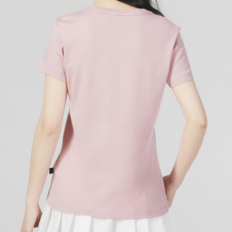 Puma Американский ретро-буквенный логотип с принтом фитнес-тренировок, дышащая повседневная футболка с коротким рукавом, женские топы, розовый цвет 673655-80