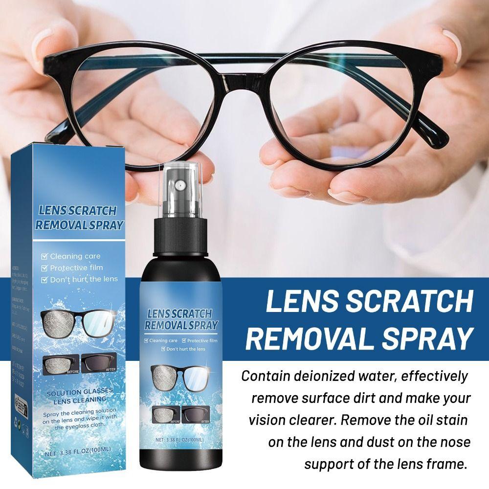 100ML Eyeglass Scratch Removal Spray Anti Fog Sunglasses Cleaning Solution Spray  For Eyeglasses