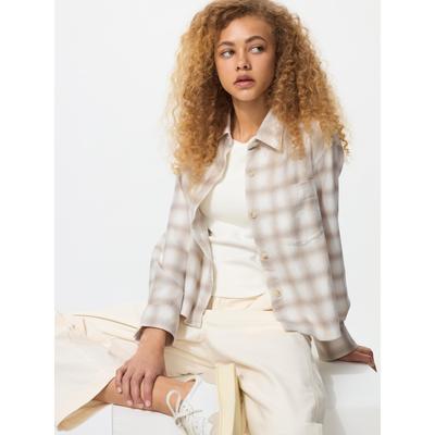 Фланелевая рубашка бокси Лонгслив Клетка омбре B