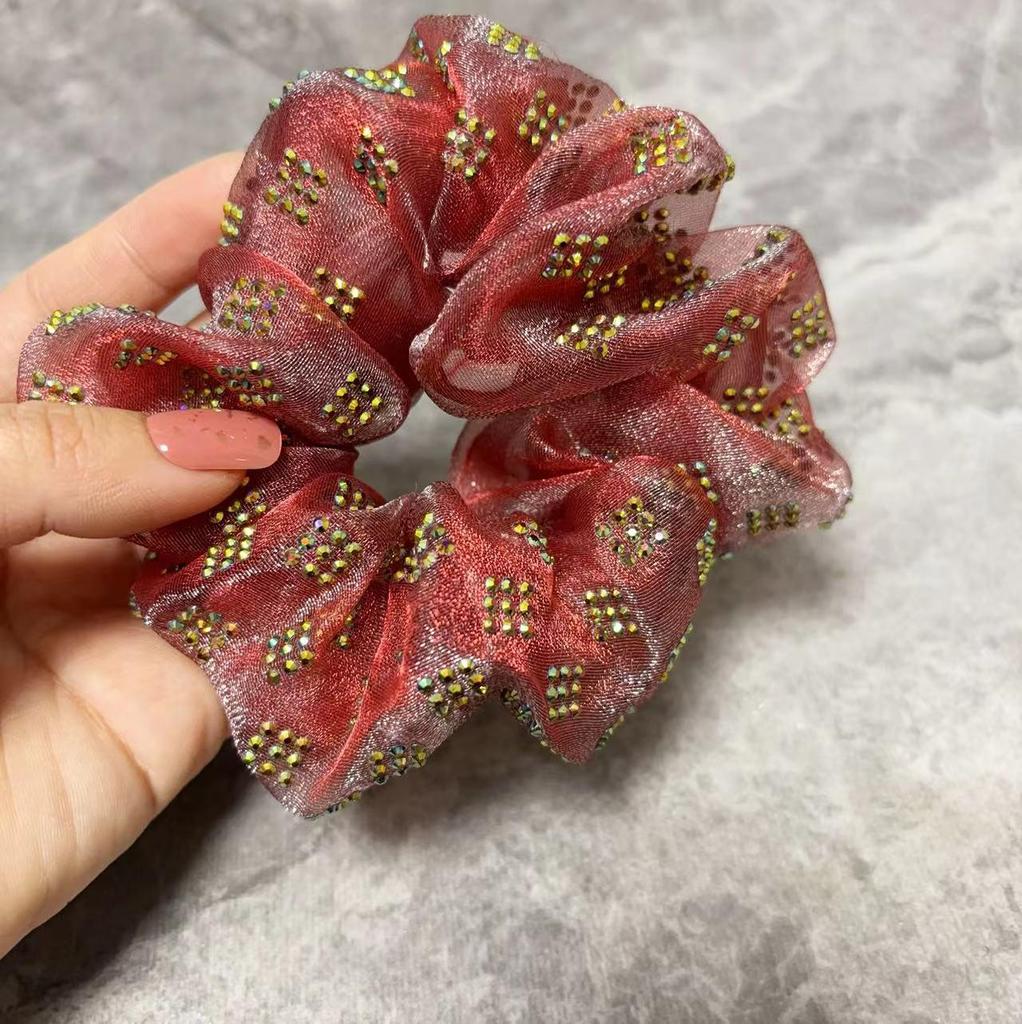 Элегантная сетчатая резинка для волос со сверкающими стразами, высококлассный роскошный аксессуар для волос для женщин, стиль 2025