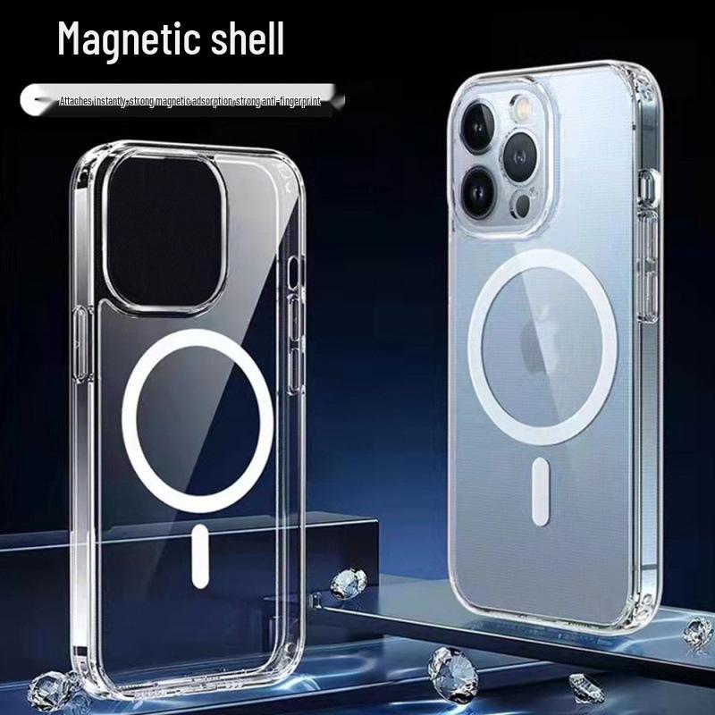 Прозрачный магнитный чехол из акрила для iPhone 13 Pro/15 Pro с упаковкой в коробке и премиальным ощущением