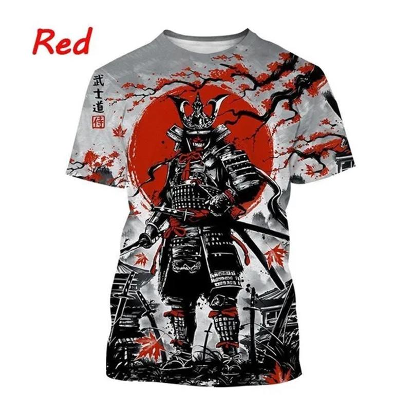 Мужская футболка с татуировкой в стиле самурая, классная 3D-футболка с принтом, летняя мода, футболки с коротким рукавом, панк-хэллоуин, тату-футболки