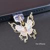 Glitter Butterfly Phone Dust Plug Accessories Decoration Hanging Pendant For Iphone For Samsung Type-C Charging Port