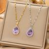 Japan and South Korea Simple Popular Wind Titanium Steel Necklace Female Niche Exquisite Internet Celebrity Zircon Clavicle Chain High-end Jewelry