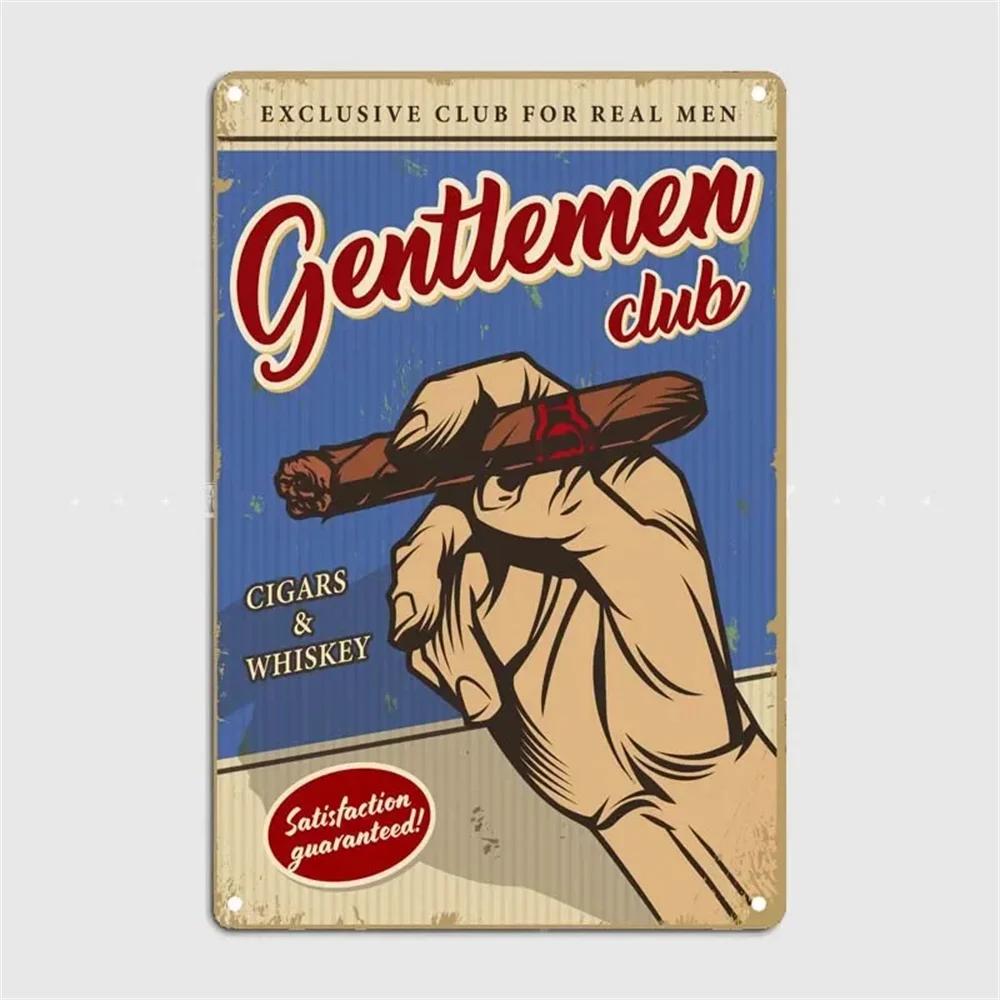 Винтажный постер Виски Сигара Металлическая жестяная табличка Ретро Декоративные тарелки Для Гаража Клуба Мужской пещеры Бара Отеля Кафе Настенный декор