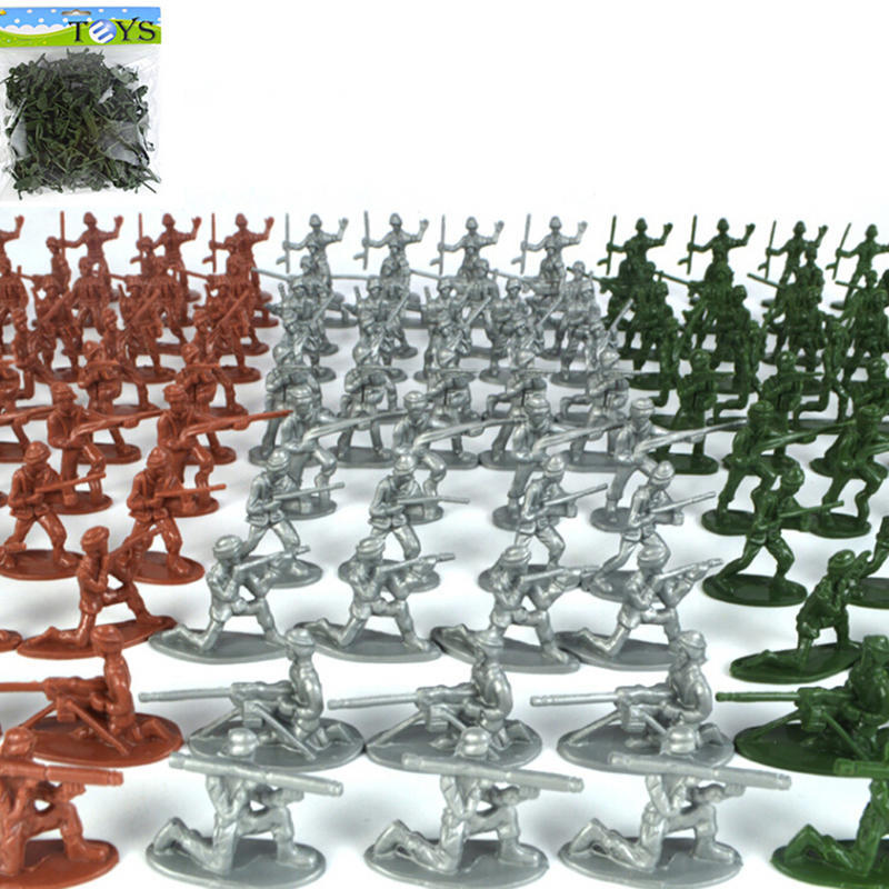 100 шт./компл. мини-солдат для детей, игрушки, классические военные игры, реквизит, случайный цвет