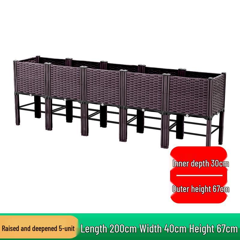 Extra-Large Thickened Raised Plastic Planter for Vegetables - Ideal for Family Rooftop or Balcony Gardening