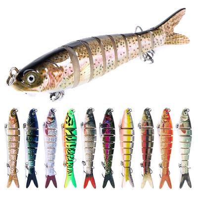 10 шт. 4-дюймовая/10 см многосочлененная рыболовная приманка Swimbait 0,4 унции/11,4 г тонущий воблер с 8 сегментами - ПВХ материал для охоты и рыбалки