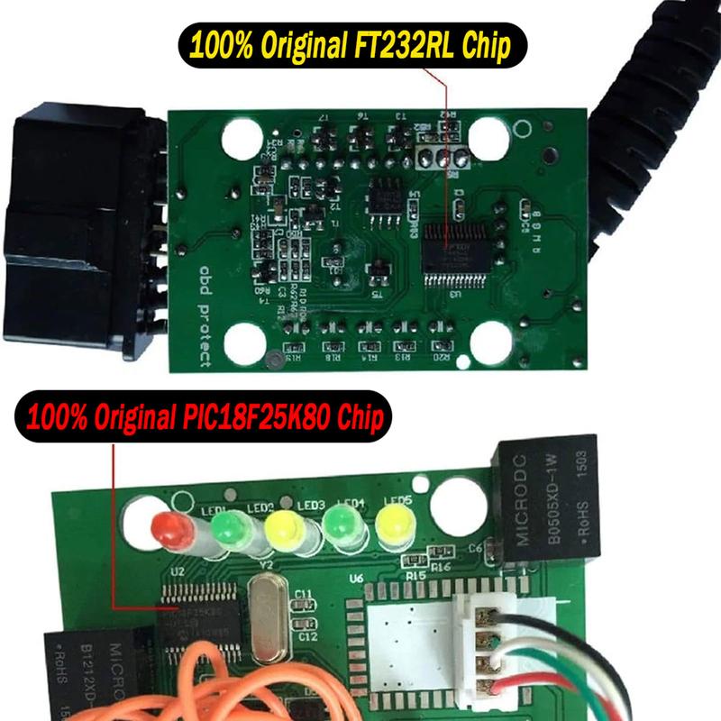 ELM327 USB V1.4/1.5/2.1 Original PIC18F25K80 FTDI FT232RL OBD2 Diagnostic Tool For ScanTool/MultiEcuScan OBD2 Interface Scanner