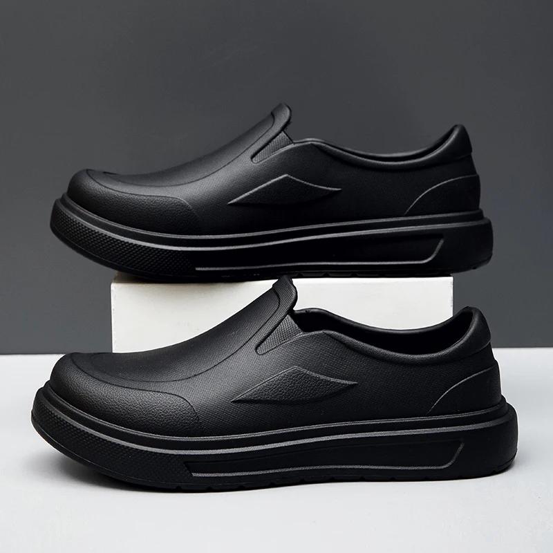 Мужская обувь для шеф-повара, нескользящая, устойчивая к воздействию масел и грязи, рабочая обувь, быстросохнущая, на толстой подошве, дождевая обувь, большие размеры, дышащие сабо