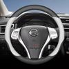 Leather Car Steering Wheel Cover for Nissan Skyline Livina Frontier NV300 Serena ARMADA Sentra Titan Kicks Navara Accessories