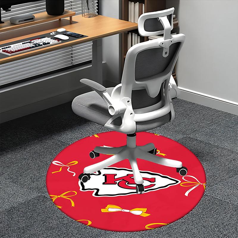 Kansas City Chiefs,NFL Logo Chair mat Round Rug Office carpet, Non slip, Suitable for Living Rooms, Bedrooms Decor.1205341a