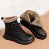 Женские зимние ботинки из натуральной кожи с нескользящей подошвой - Теплая, стильная хлопковая обувь для женщин среднего и пожилого возраста